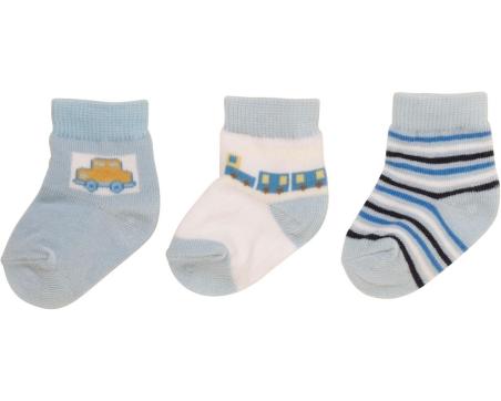 Playshoes 3er Pack Baby Söckchen Erstlings-Söckchen 0-3 Monate blau marine