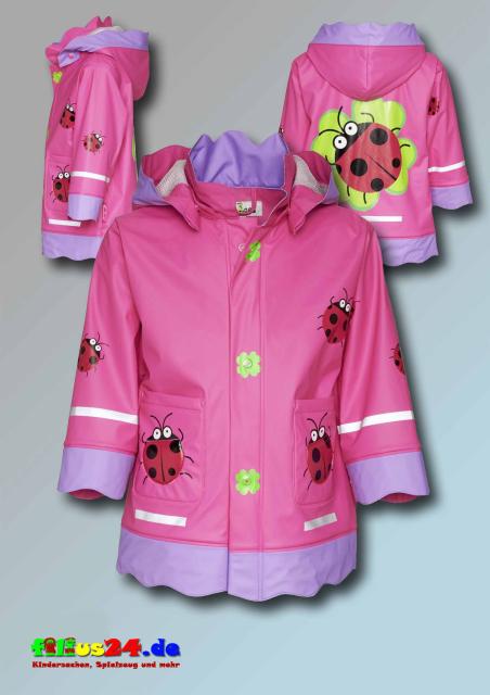 Playshoes Regenmantel Glückskäfer Marienkäfer Regenjacke in pink Gr 80 bis 140