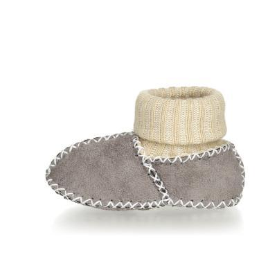 Playshoes Baby-Schuh in Lammfell-Optik, grau