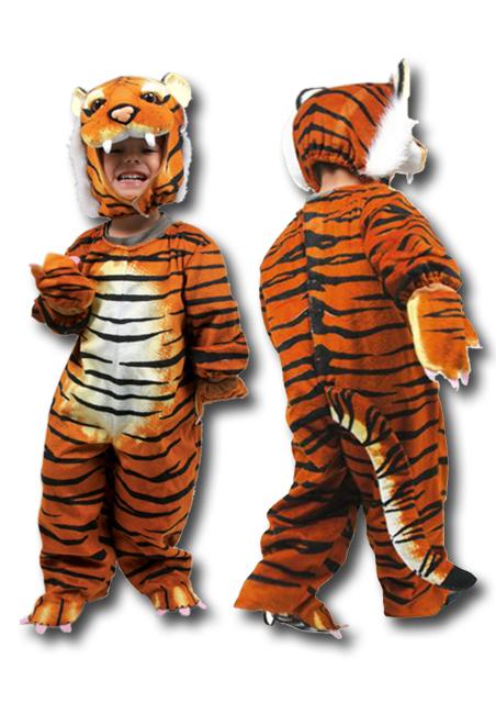 Kostüm Tiger Ganzkörperkostüm für Karneval Fasching und Kinder bis 100 cm