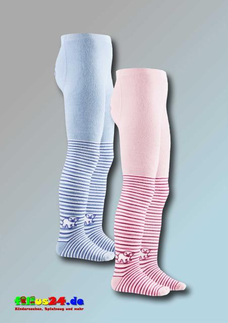 Playshoes Thermo-Strumpfhose mit Motiv Eisbär in blau u pink Gr 50 bis 128